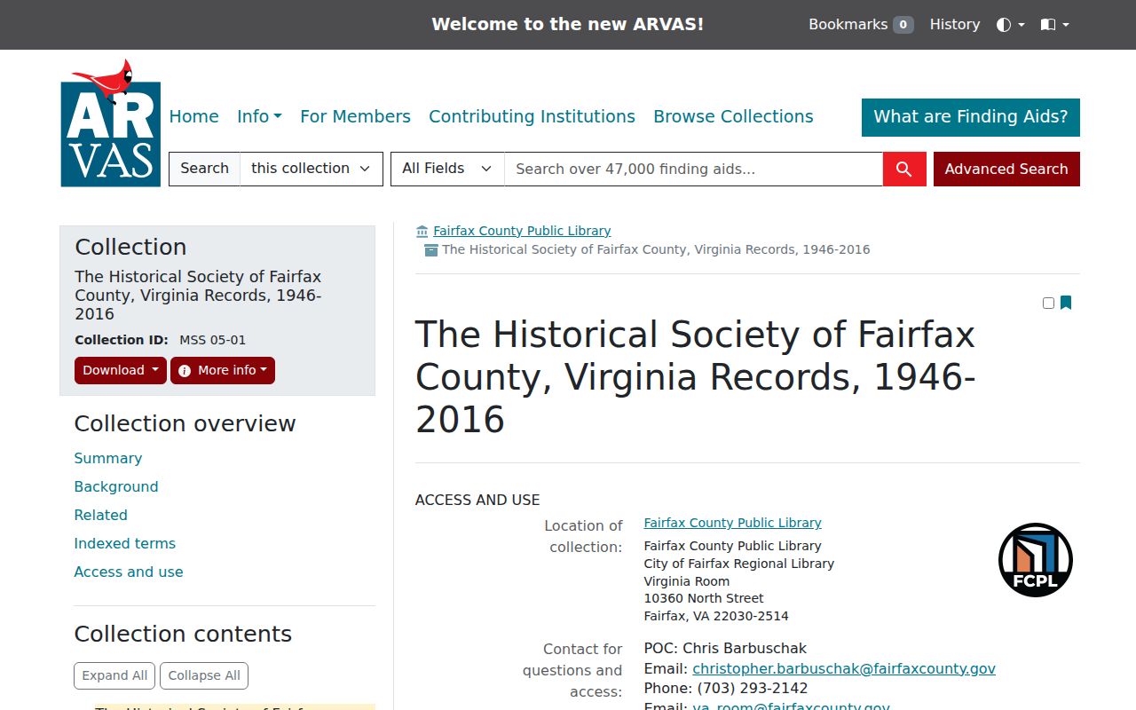 Merrifield city directory Historical Society of Fairfax County records finding aid