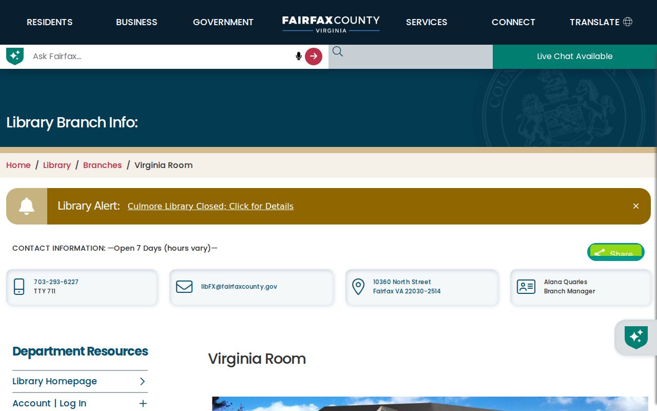 Merrifield city directory research at the Virginia Room